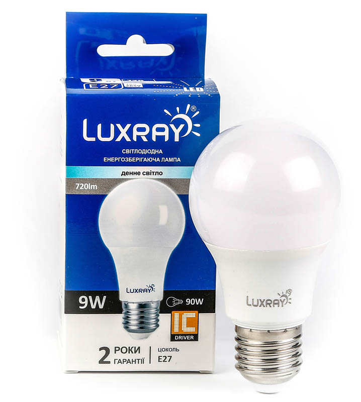 Лампа світлодіодна Luxray (6941372122966) 9Вт, E27, 4200K